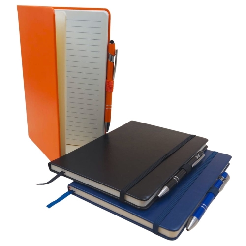 Bloco De Anot. Acabamento Em Napa+ Caneta.-A5P+HC001