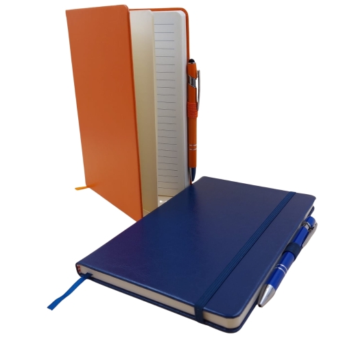 Bloco De Anot. Acabamento Em Napa+ Caneta.-A5P+HC001B