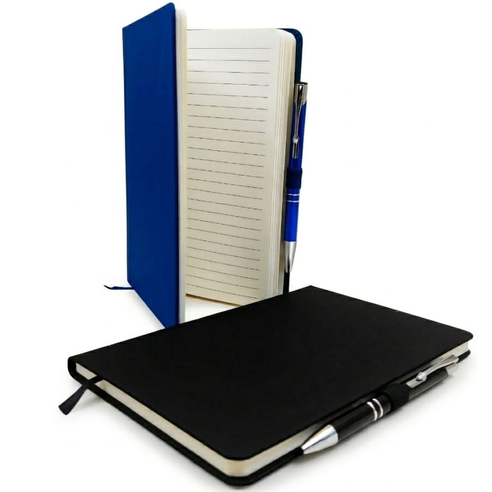 Bloco de anotações + Caneta.-A5-5M-P + 9997B