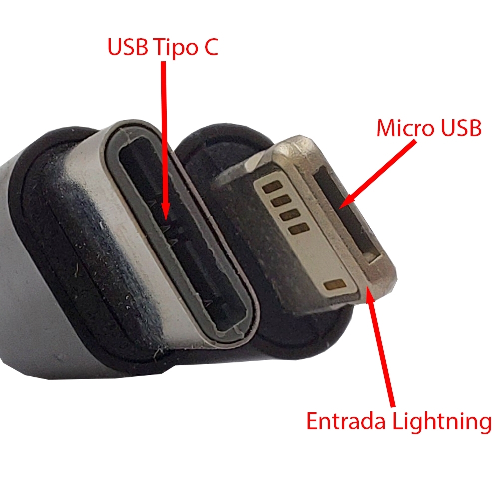 Cabo de Carregamento USB Tipo Micro USB, Tipo C e Lightning 