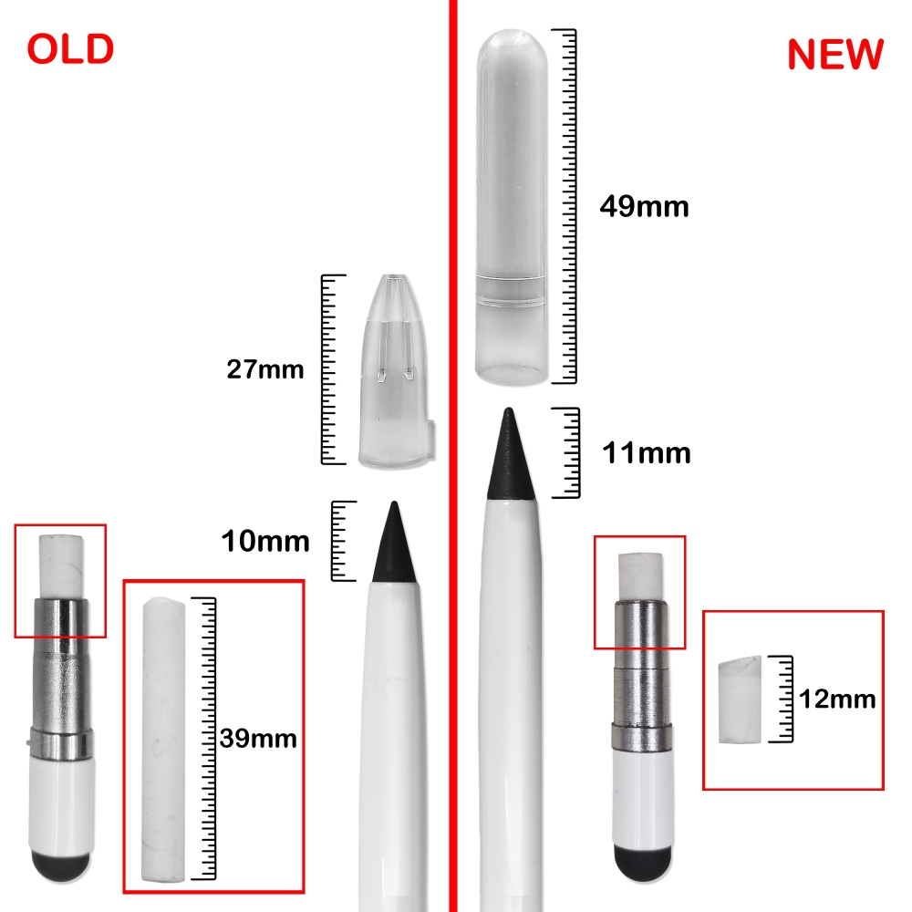 Caneta / Lápis Infinito Com Ponta De Liga Metálica Com Grafite Com Borracha