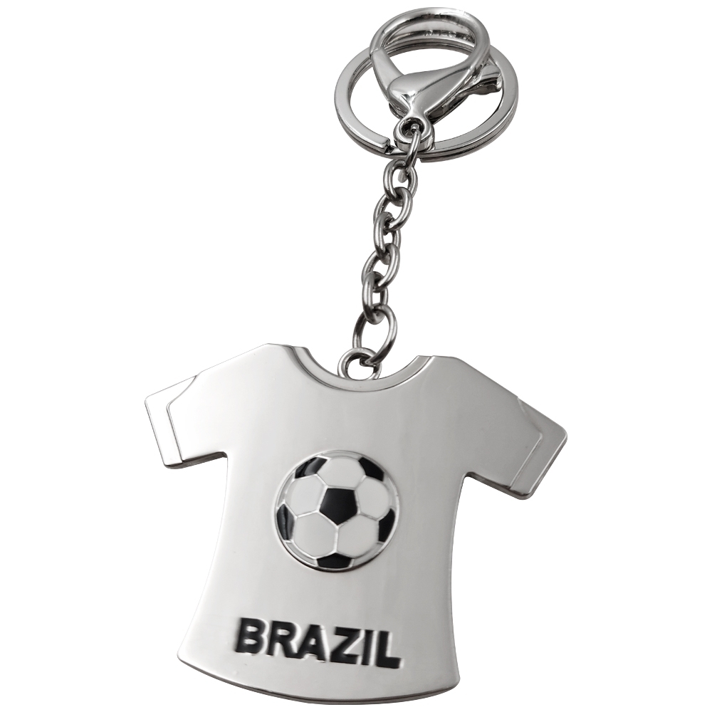 Chaveiro De Metal Camiseta Brasil Bola Com Gancho